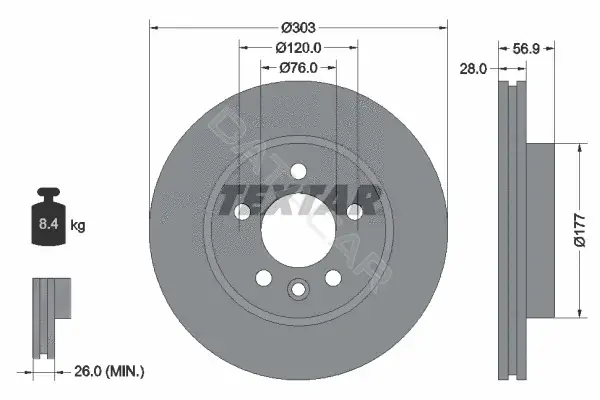 Тормозные диски TEXTAR 92228905