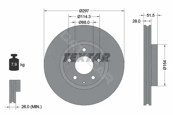 Тормозные диски TEXTAR 92257405