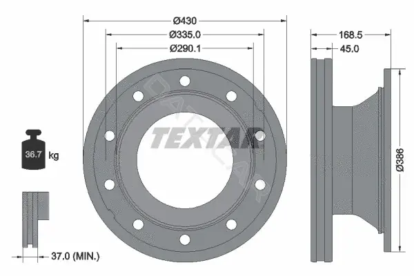 Тормозные диски TEXTAR 93296100