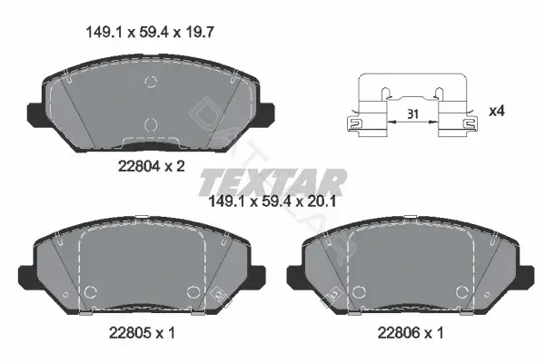 Тормозные колодки TEXTAR 2280401
