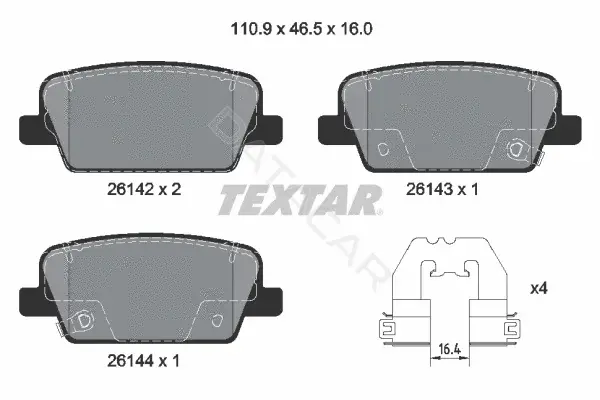 Тормозные колодки TEXTAR 2614201