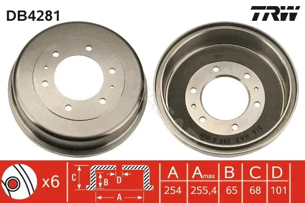 Тормозной барабан TRW DB4281