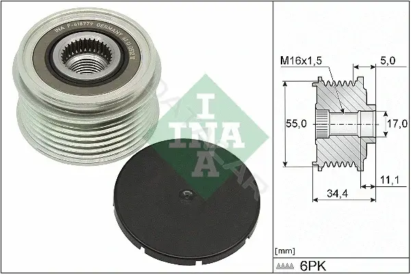 Шкив генератора INA 535035710
