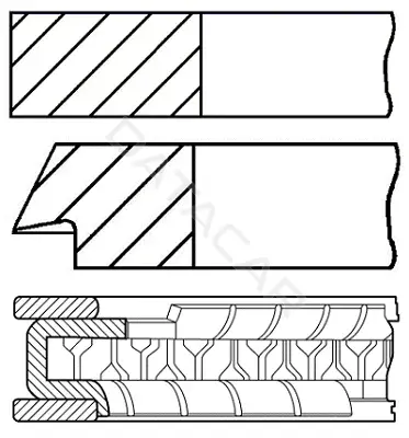 Кольца поршневые GOETZE 08-435907-00