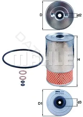 Масляный фильтр KNECHT/MAHLE OX38D