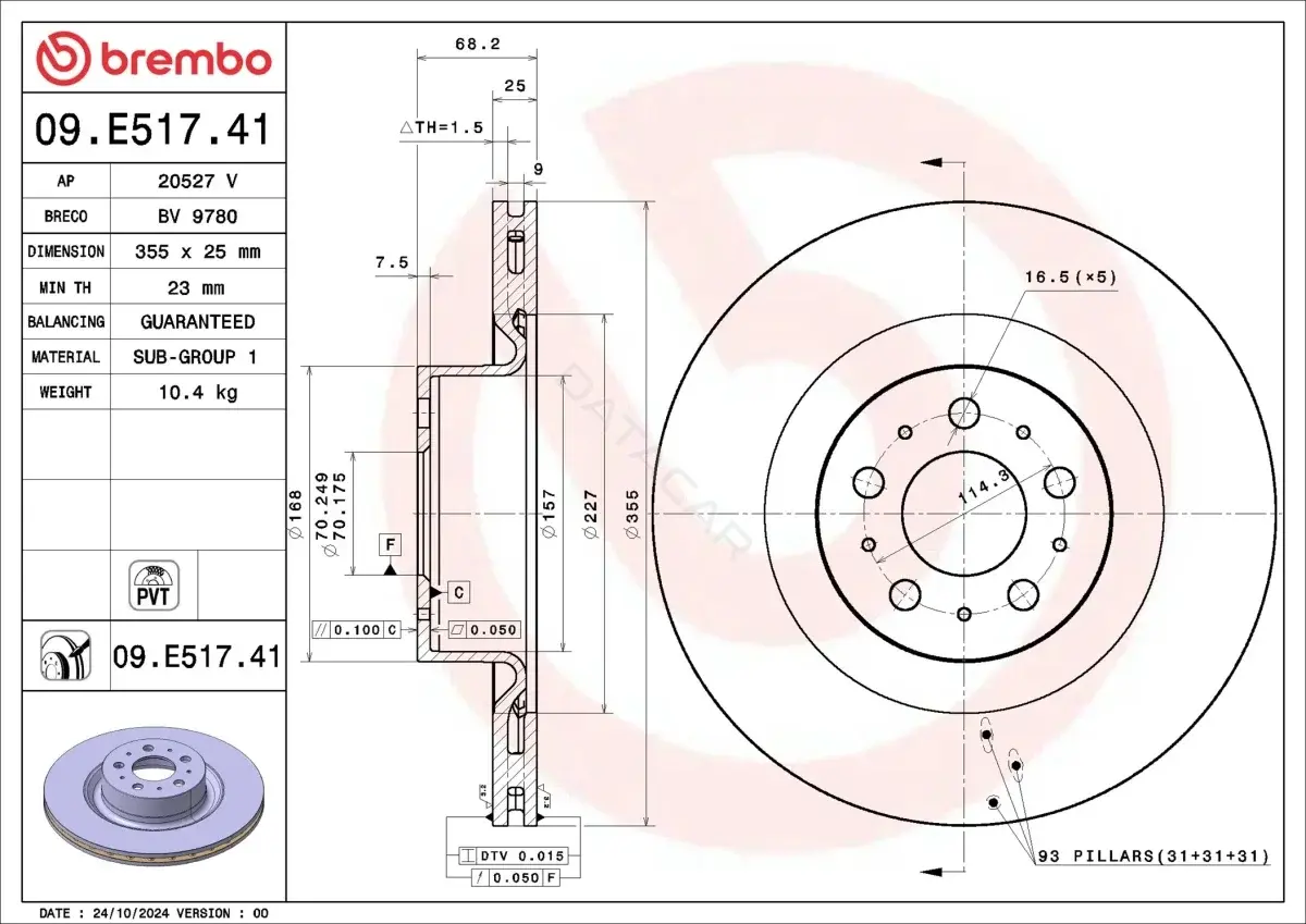 Тормозные диски BREMBO 09.E517.41