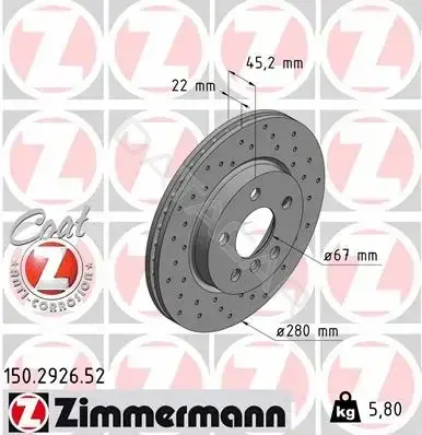 Тормозные диски ZIMMERMANN 150.2926.52