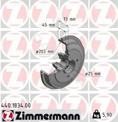 Тормозной барабан ZIMMERMANN 440.1834.00