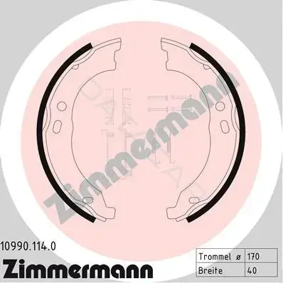 Колодки ручника ZIMMERMANN 10990.114.0