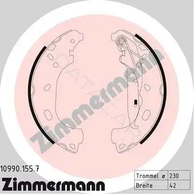 Барабанные колодки ZIMMERMANN 10990.155.7