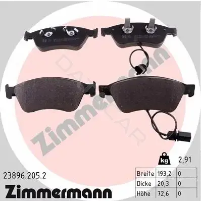 Тормозные колодки ZIMMERMANN 23896.205.2