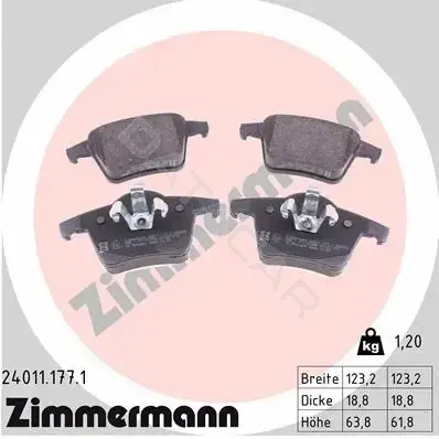 Тормозные колодки ZIMMERMANN 24011.177.1