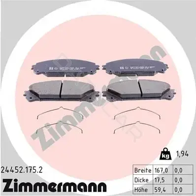 Тормозные колодки ZIMMERMANN 24452.175.2