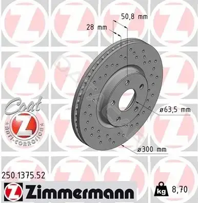 Тормозные диски ZIMMERMANN 250.1375.52