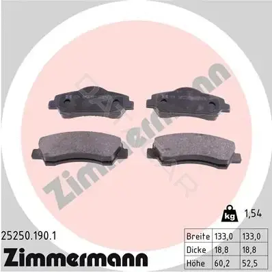 Тормозные колодки ZIMMERMANN 25250.190.1