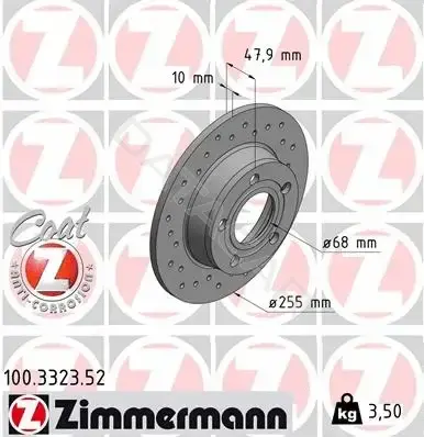 Тормозные диски ZIMMERMANN 100.3323.52