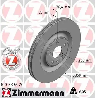Тормозные диски ZIMMERMANN 100.3376.20