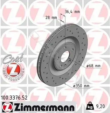 Тормозные диски ZIMMERMANN 100.3376.52