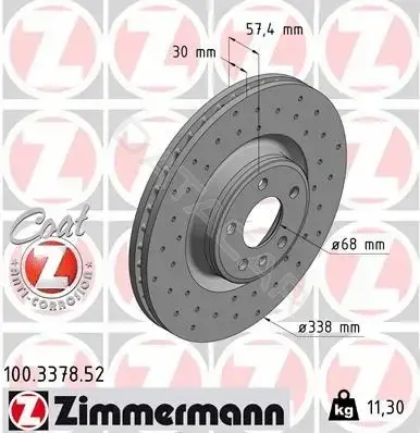 Тормозные диски ZIMMERMANN 100.3378.52