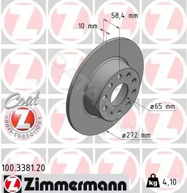 Тормозные диски ZIMMERMANN 100.3381.20