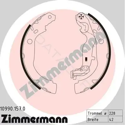 Барабанные колодки ZIMMERMANN 10990.157.0