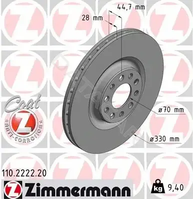 Тормозные диски ZIMMERMANN 110.2222.20