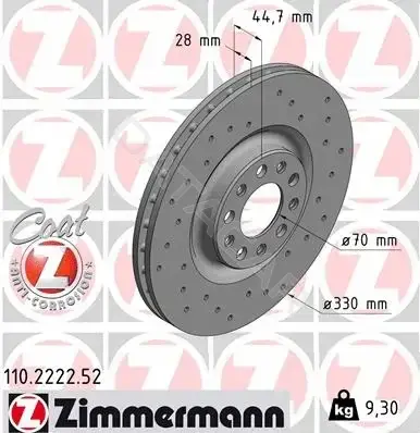 Тормозные диски ZIMMERMANN 110.2222.52