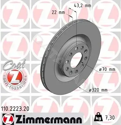 Тормозные диски ZIMMERMANN 110.2223.20
