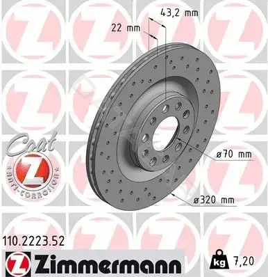 Тормозные диски ZIMMERMANN 110.2223.52