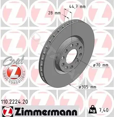 Тормозные диски ZIMMERMANN 110.2224.20