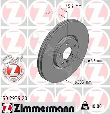 Тормозные диски ZIMMERMANN 150.2939.20