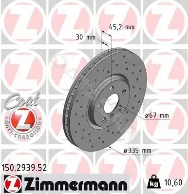 Тормозные диски ZIMMERMANN 150.2939.52