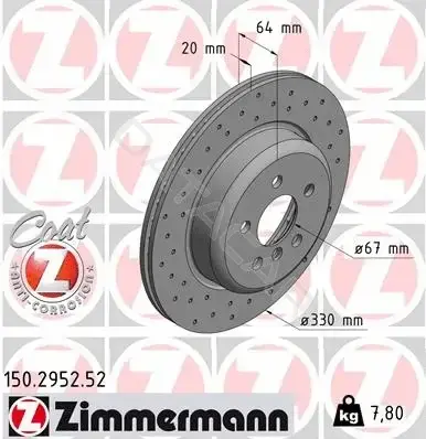 Тормозные диски ZIMMERMANN 150.2952.52