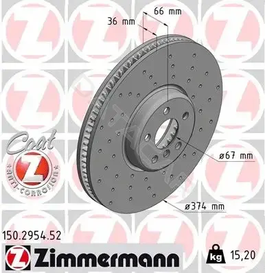 Тормозные диски ZIMMERMANN 150.2954.52