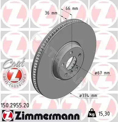 Тормозные диски ZIMMERMANN 150.2955.20