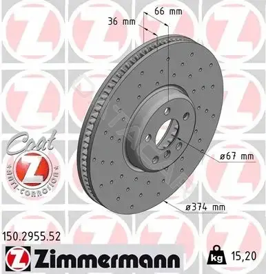 Тормозные диски ZIMMERMANN 150.2955.52