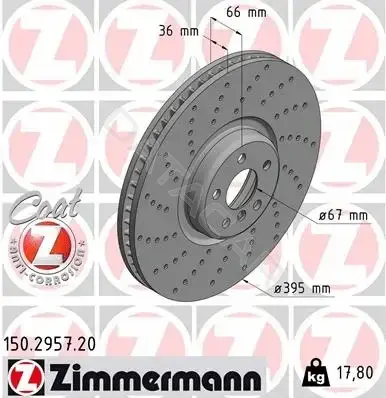 Тормозные диски ZIMMERMANN 150.2957.20