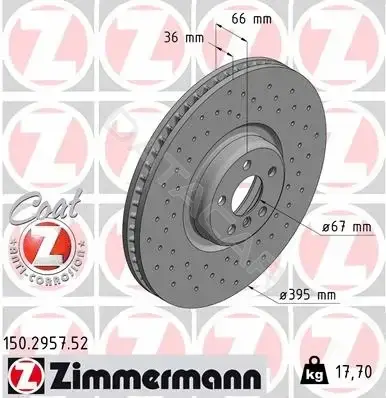 Тормозные диски ZIMMERMANN 150.2957.52