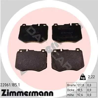 Тормозные колодки ZIMMERMANN 22061.185.1