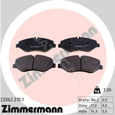 Тормозные колодки ZIMMERMANN 22062.210.1
