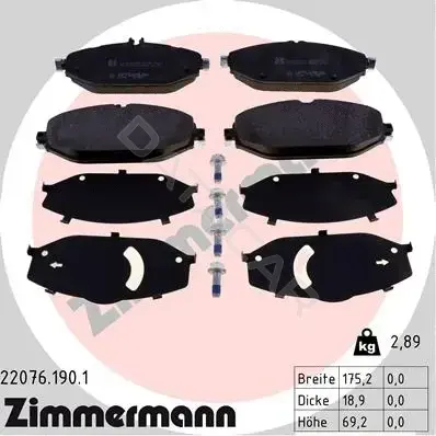 Тормозные колодки ZIMMERMANN 22076.190.1