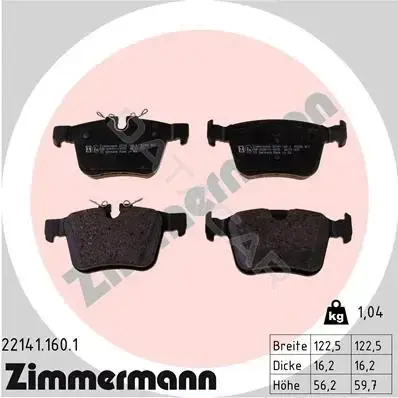 Тормозные колодки ZIMMERMANN 22141.160.1