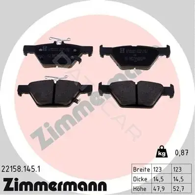 Тормозные колодки ZIMMERMANN 22158.145.1