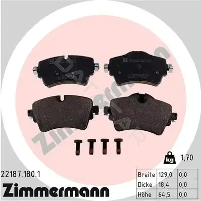Тормозные колодки ZIMMERMANN 22187.180.1