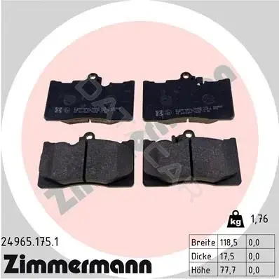Тормозные колодки ZIMMERMANN 24965.175.1