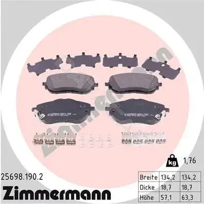 Тормозные колодки ZIMMERMANN 25698.190.2