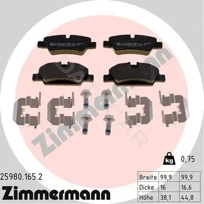 Тормозные колодки ZIMMERMANN 25980.165.2