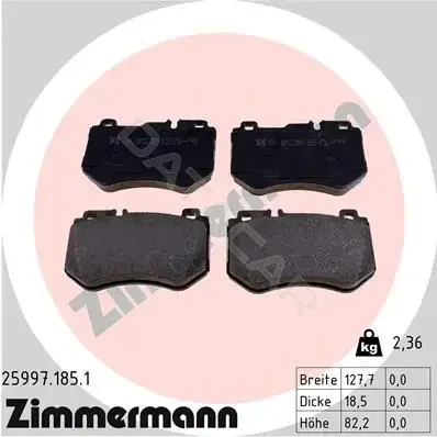 Тормозные колодки ZIMMERMANN 25997.185.1