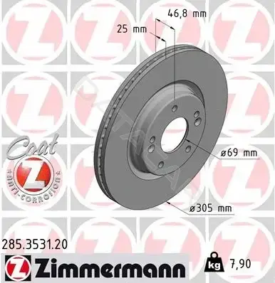 Тормозные диски ZIMMERMANN 285.3531.20