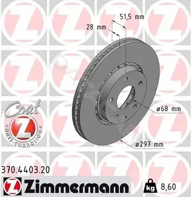 Тормозные диски ZIMMERMANN 370.4403.20